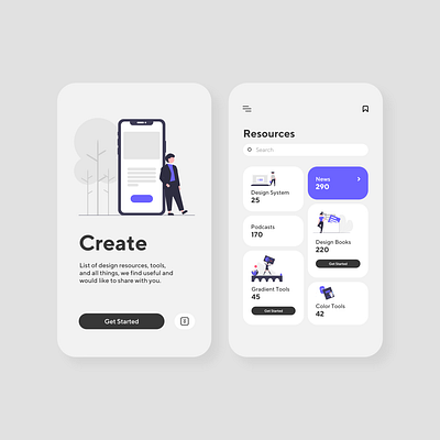 CREATE - Tools UI Design on a Mobile Smartphone ui ui design uidesign uiux ux web web design webdesign website website design