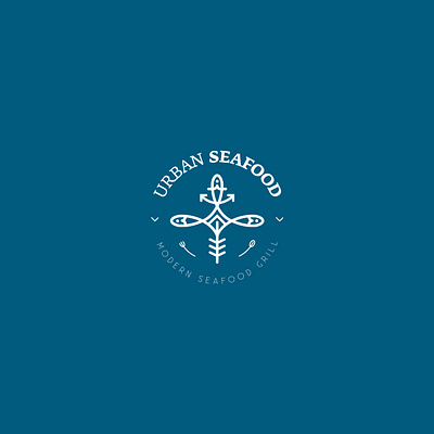 Urban seafood logo grill logo logo design logotype seafood urban