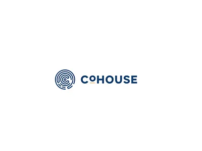 CoHOUSE brand brand design circle house icon letter logo logo design water