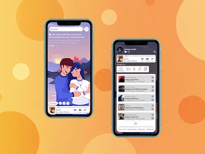 Music Player illustration logo ui ux
