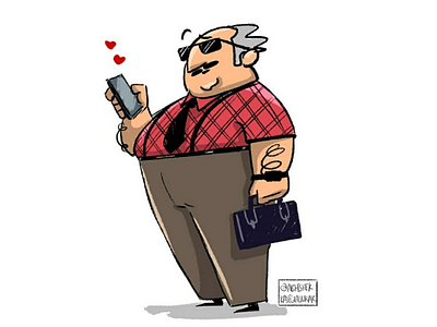 Texting... adobe adobeillustrator cartoon character characterdesign illustrator love man motion motiondesign office texting