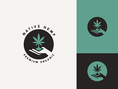 Native Hemp cannabis cannabis branding cannabis farm cannabis grow cannabis logo cannabis plant hand holds cannabis hemp hemp logo hemp oil logo logo design logo designer marijuana medical cannabis natural nature medicine organic cannabis weed