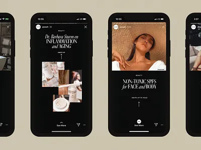 Poosh Instagram Stories Templates designed by Nice People instagram template mobile swipe up