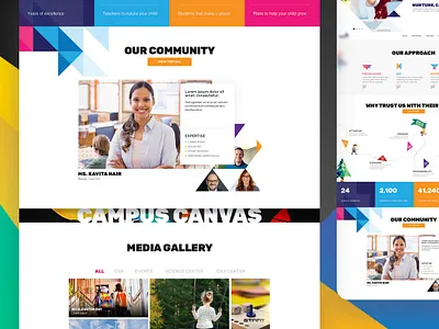 Pre-school website [Concept] education modern playful pre school school shapes ui vibrant