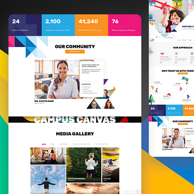 Pre-school website [Concept] education modern playful pre school school shapes ui vibrant