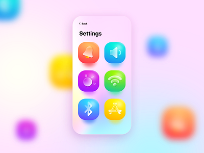 Settings Screen with 3D Icons 3d 3d icon 3d icons app colors design gradients icons illustration interface minmal settings settings page settings ui ui