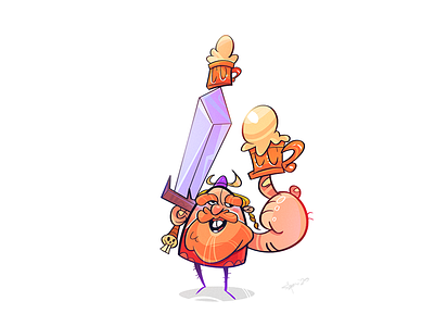 Summer Beer beer cartoon character characterdesign coloring fun illustration process spovv summer viking