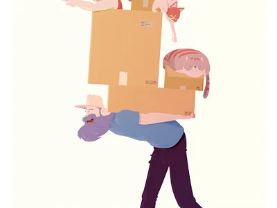 HOUSE MOVE - STAY AT HOME DAD cartoon comics cryptoart dad eth family house move illustration parenting