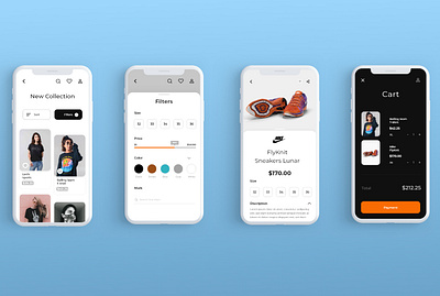 Online Shoping app app ui design minimalist mobile app ui shopping app uidesign uiuxdesign uxdesign