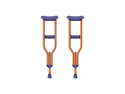 Crutches crutches daily design flat icon illustration vector