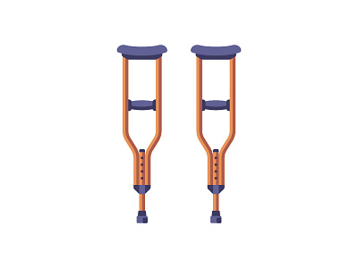Crutches crutches daily design flat icon illustration vector