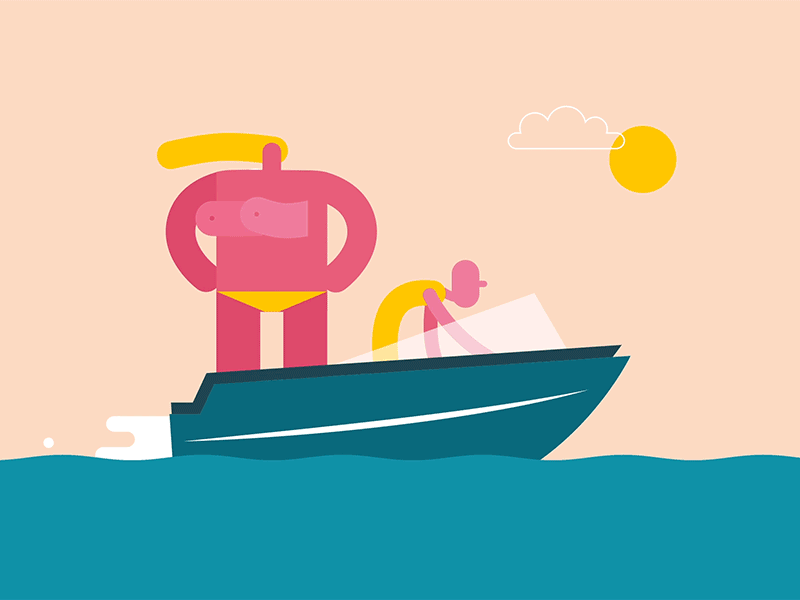 Boat Animation 2d animation 2d motion design aftereffects animation boat character animation character illustration charater design illustration illustrator motion motion design motion graphic motion graphics summer