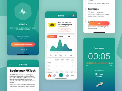 My Fit Score app design fitness health mobile mvp startup ui ux