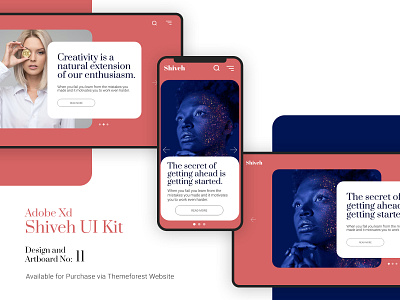 Shiveh, Website UI Kit adobe xd business clean concept design graphic interface minimal photoshop responsive ui design uiux web website xd