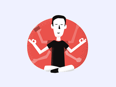 Zen guy - Meta Craft illustration #7 agency duotone illustration illustrator landing portugal product red relax texture vector website yoga zen