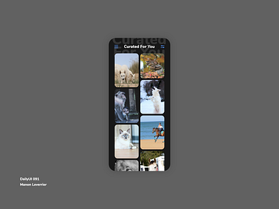 DailyUI 091 Curate for you application curate curated curated for you daily 100 challenge daily ui daily ui 091 dailyui dailyui 091 dailyui 91 design mobile ui