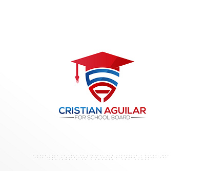 Cristian Aguilar for School Board creative design education icon latter logo logo