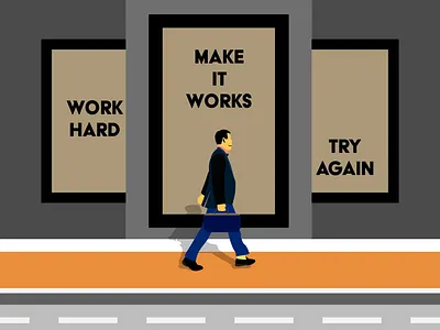 Work Hard affinitydesigner artist artwork daily design flat flat illustration flatdesign illustration illustration art illustrator typography ui vector