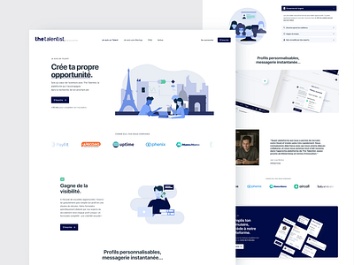 Landing page #3 - thetalentist app brand identity branding design design app designer illustration illustration art job job board landing landing page landing page design landingpage minimal ui ux web website