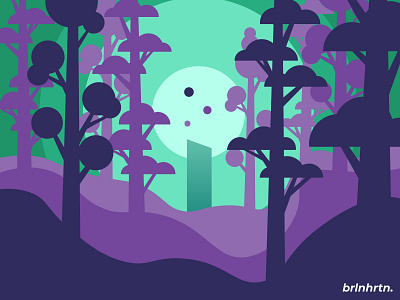The Statue art challenge design design illustration flat flatdesign green hardwork illustration illustrator minimal monochrome mountains novel purple simple statue sunset tree vector