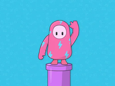 Meet Jimbles cartoon cartoon character cute design fall guys illustration vector