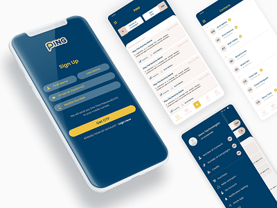 Ping App android app design branding design ios app design messaging app mobile app ui ux