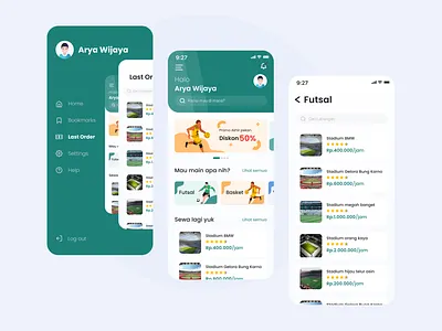 Sport App app basketball best shot clean design clean ui design football green sidebar sport sports sports branding sports design stadium ui ux