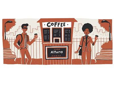 Cuban coffee character design coffee design graphics illustration illustrations packaging packaging design people