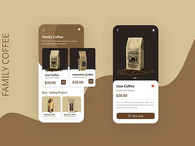 Family Coffee app branding design minimal ui ux