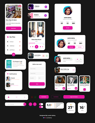 UI Kit Dark adobexd dark ui ui uidesign uiux uxdesign