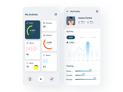 Fitness App app application clean design designer designs fitness mobile popular sport stats trend trend2020 ui uidesign uiux ux