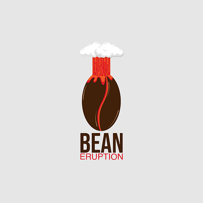 Bean Eruption abstract logo bean logo branding coffee bean design eruption illustrator logo minimalist typography vector volacno logo volcano