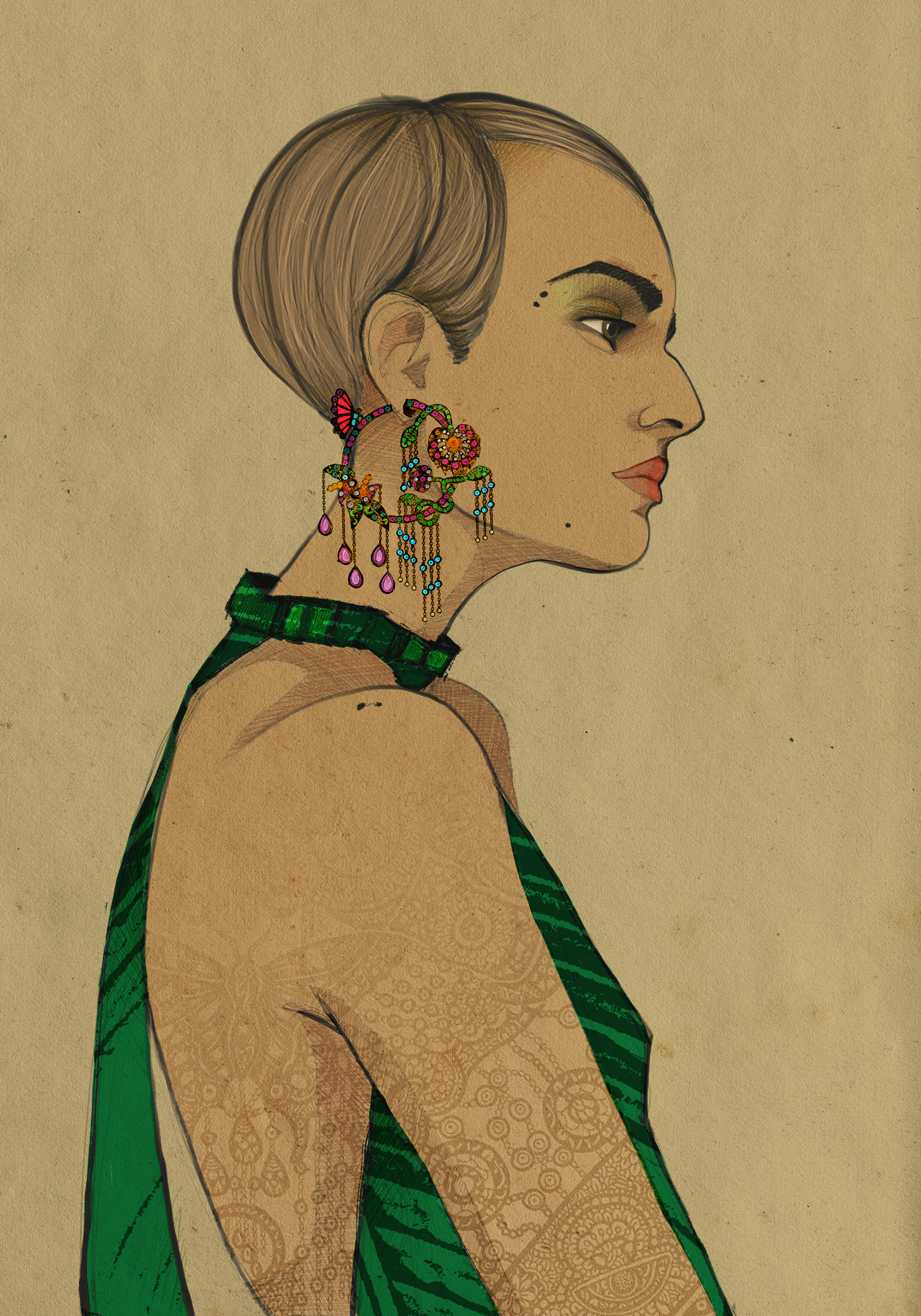 Example of Illustration de mode - égérie bijoux
