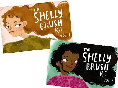 The ShellyBrush Kit Bundle Vol 1+2 brush brushes design draw drawing dry dry marker illustration paint painting procreate procreate brush procreate brush set procreate brushes simple sketch sketching texture vector