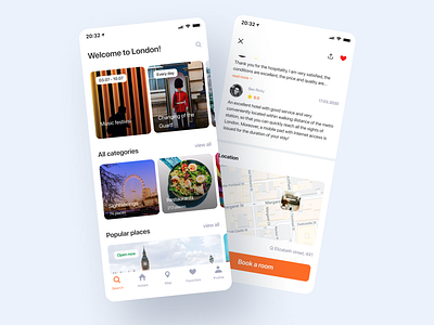 Travel Application | London Guide app app design booking booking app card design cards ui guide app homepage design interface ios ios app design map mobile app mobile app design travel travel app travel guide travelling ui ux