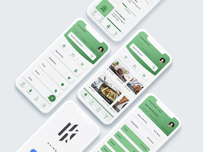 Kairos Kitchen app branding flat minimal protopie5.0 prototype ui ux web website xd