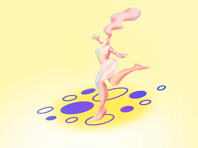 Jump over Circles character flat graphicdesign illustration minimal procreate procreatebrushes texture
