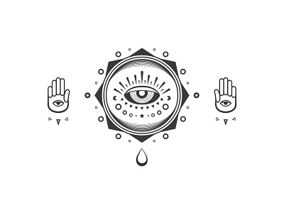 Hamsa black and white eye hamsa protection symbol