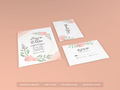 Download Wedding Invitation Mockup Vol 9 beautiful card decoration elegant feminine floral flower greeting invitation leaves letter mock up mockup paper rsvp scene stationery template text wedding