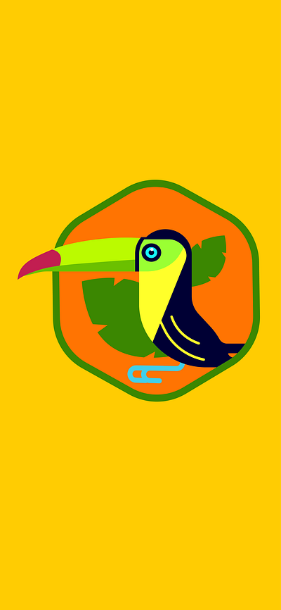 Toucan design flat illustration minimal vector