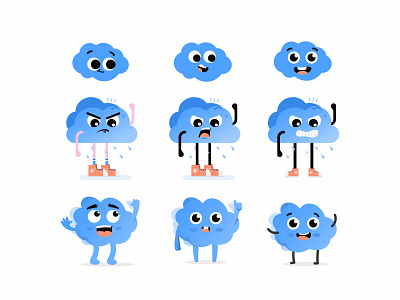 Cloud character 2d art avatar cartooning cartoons character cloud concept create cute design draw drawing emoji face game art illustration sketch smile vector