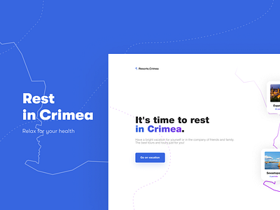 Rest in Crimea website design flat minimal typography ui ux vector web website