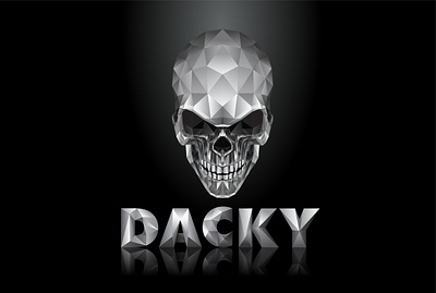 DACKY Logo Design - Gaming logo brand identity branding gaming logo geometric logo geometric skeleton illustration logo design polygonal logo polygonal skeleton skeleton skeleton logo typography