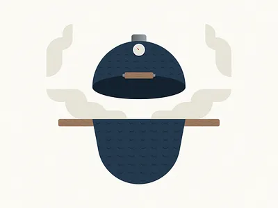 The Smoker bbq branding flat food geometric grill illustration logo design meat smoke smoker smoker grill