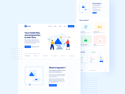 Squashr Landing Page brands icons illustration image image editing imageresize uidesign ux web website website builder