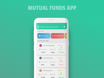 Mutual funds App UI Concept design human centered design mobile app mobile app design mobile application mobile design mobile ui user experience user interface