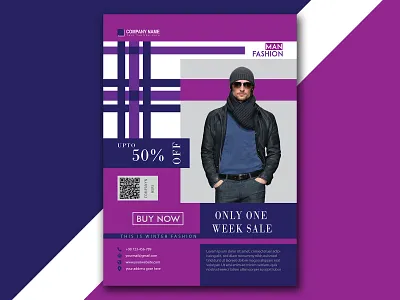 Man Fashion Sale Flyer Design a4 flyer branding designs fashion fashion brand fashion design fashion sale man fashion marketing minimal modern sale shopify vector