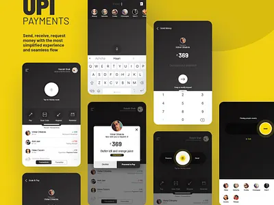 UPI Payments App [Concept] clean dark interaction modern money payment simple uidesign upi wallet