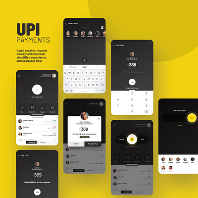 UPI Payments App [Concept] clean dark interaction modern money payment simple uidesign upi wallet