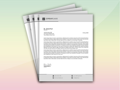 Creative Letterhead Design Template business clean company concept creative letterhead local minimal modern perfect personal branding personal letter